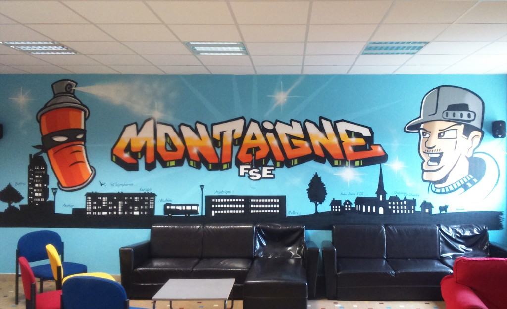 Fresque graff' au collège Montaigne